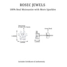 Heart and Round Shape Moissanite Paw Stud Earrings Moissanite - ( D-VS1 ) - Color and Clarity - Rosec Jewels