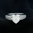 2.25 CT Moissanite Solitaire Ring with Side Stones Moissanite - ( D-VS1 ) - Color and Clarity - Rosec Jewels