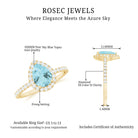 1.5 CT Sky Blue Topaz Teardrop Engagement Ring with Diamond Halo Sky Blue Topaz - ( AAA ) - Quality - Rosec Jewels